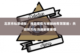 北京市私家侦探：挽回感情与婚姻的有效策略：共同努力与沟通的重要性